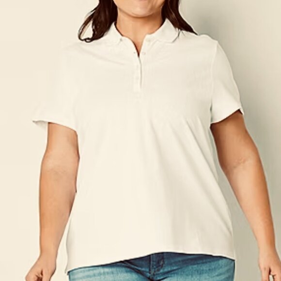 NEW!‎ St Johns Bay Womens Classic Polo Shirt Plus 3X Cotton Blend $27 Collared - Picture 1 of 9